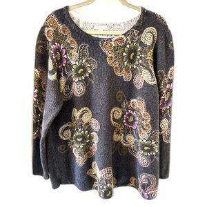 Croft & Barrow Print Sweater - Size XXL
